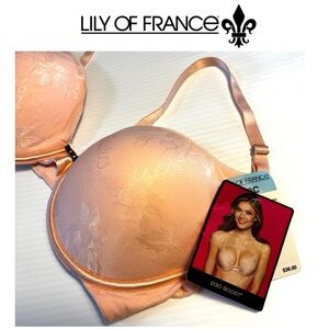 NWT Lily of France Ego Boost Padded Underwire Bra 38C